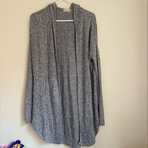 Altar’d State Medium Grey Hooded Cardigan
